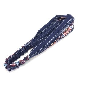 Navy Blue Geometric Print Boho Twist Headband